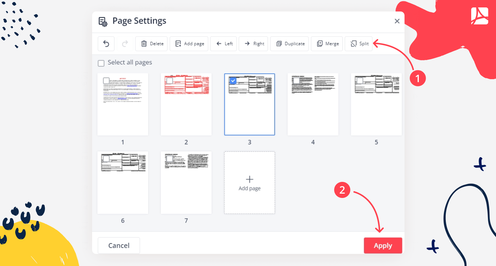 Spliting Form 3921 in PDFLiner