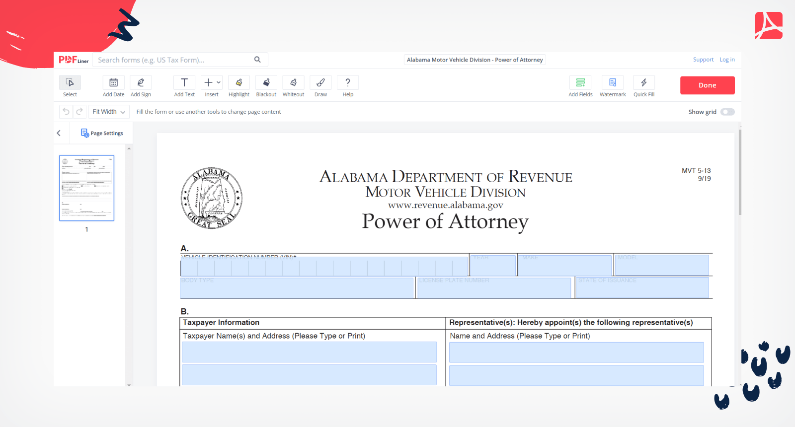 Alabama Motor Vehicle Division on PDFLiner