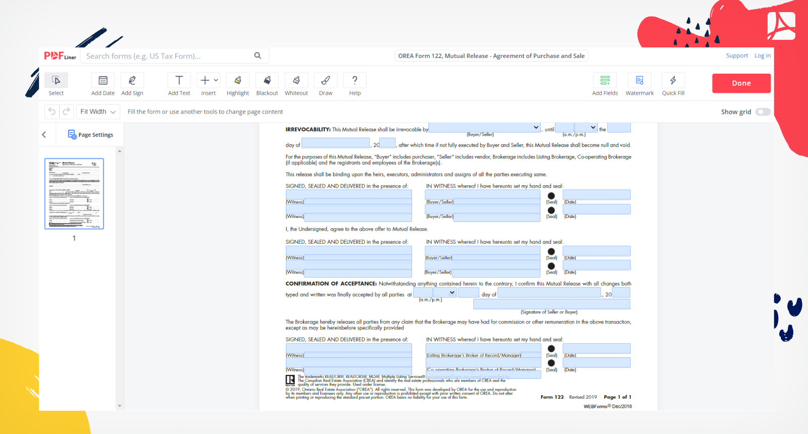 OREA Form 122 Screenshot 2