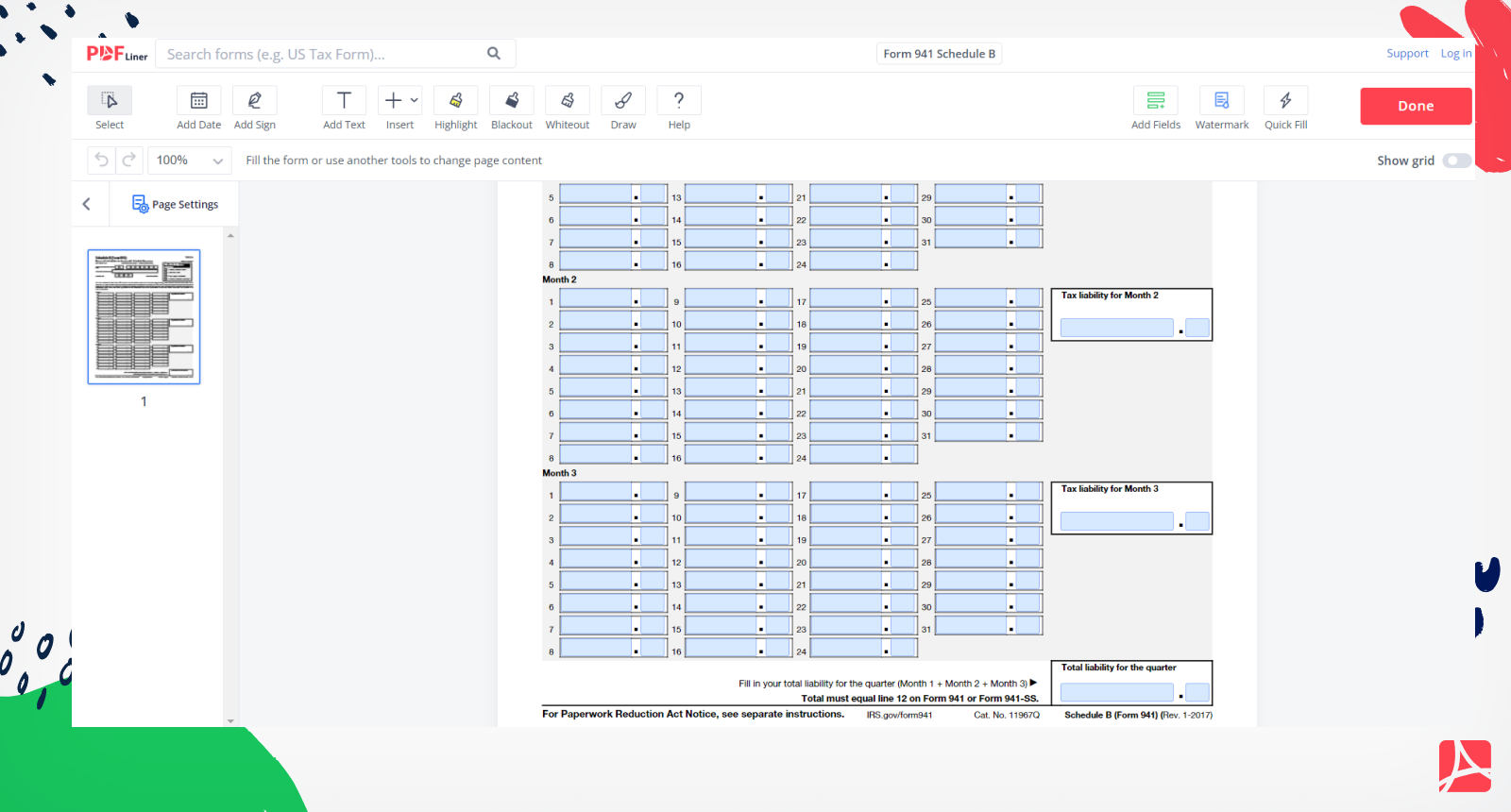 Form 941 Schedule B Screenshot 2