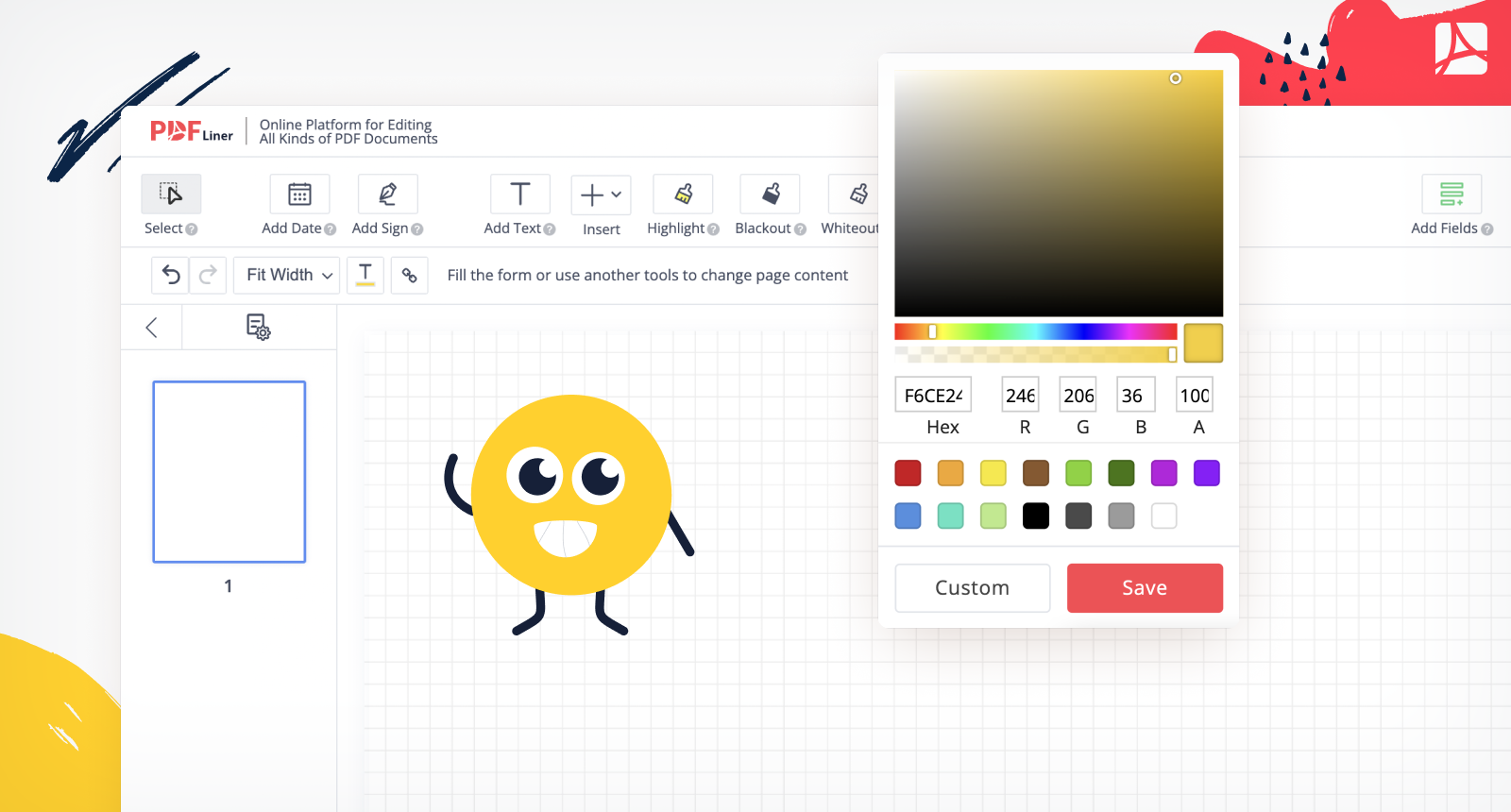 Draw on a PDF demonstration screenshot
