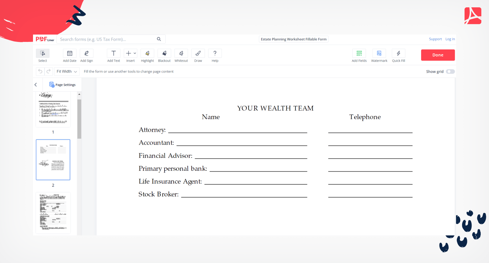 Estate Planning on PDFLiner