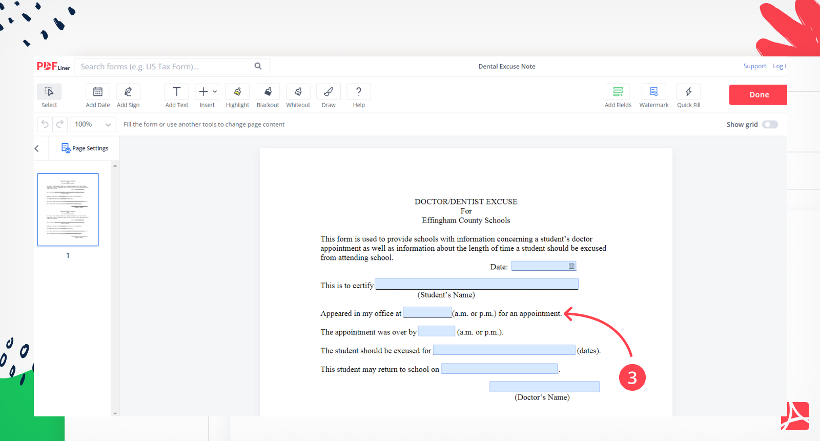 Dental Excuse Note screenshot step 3