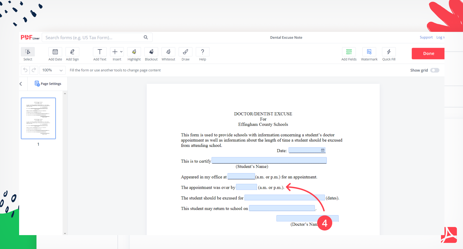 Dental Excuse Note screenshot step 4