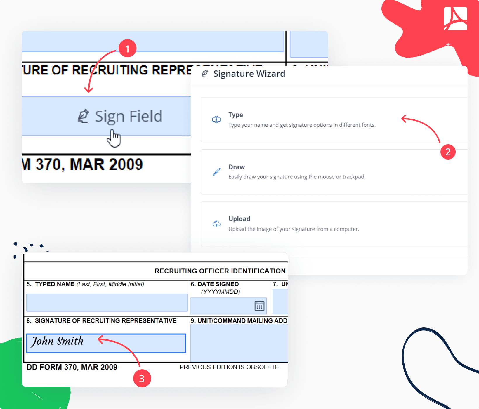 Signing DD Form 370 on PDFLiner