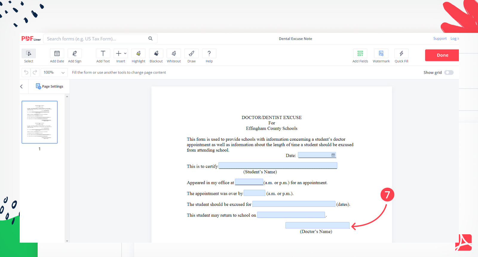 Dental Excuse Note screenshot step 7