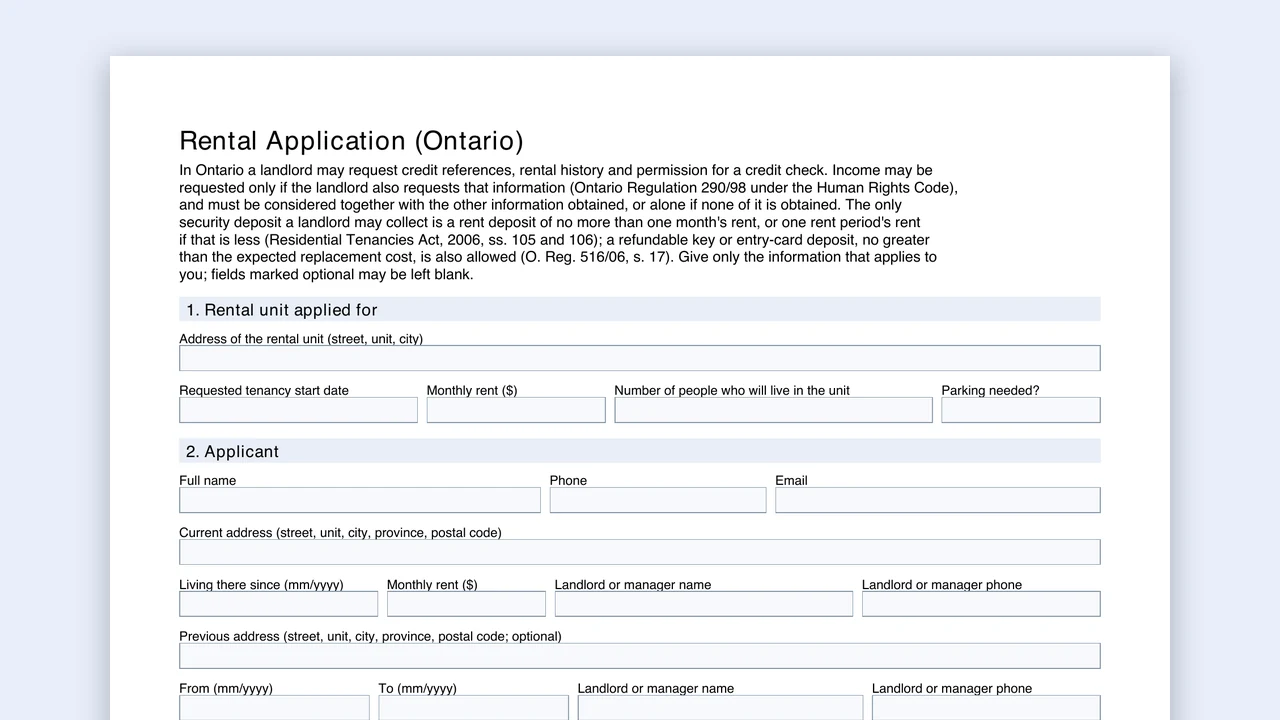 Is OREA Form 410 Mandatory? What an Ontario Landlord Can Ask on a Rental Application - Image Preview