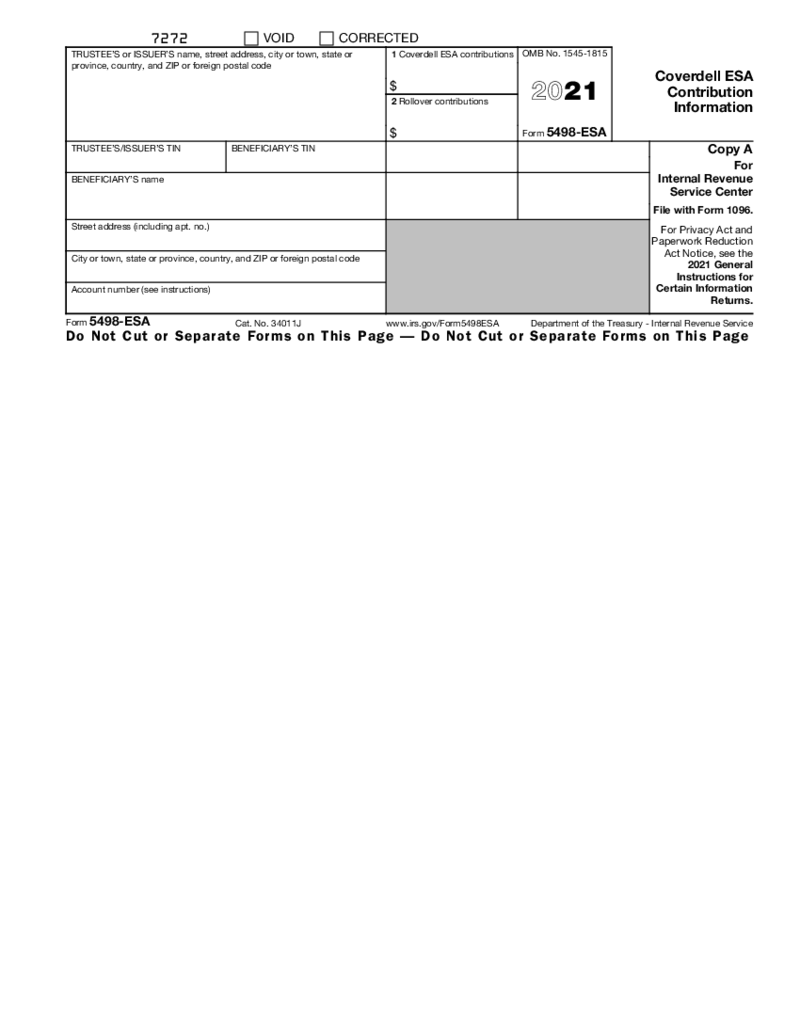 Form 5498-ESA (2021)