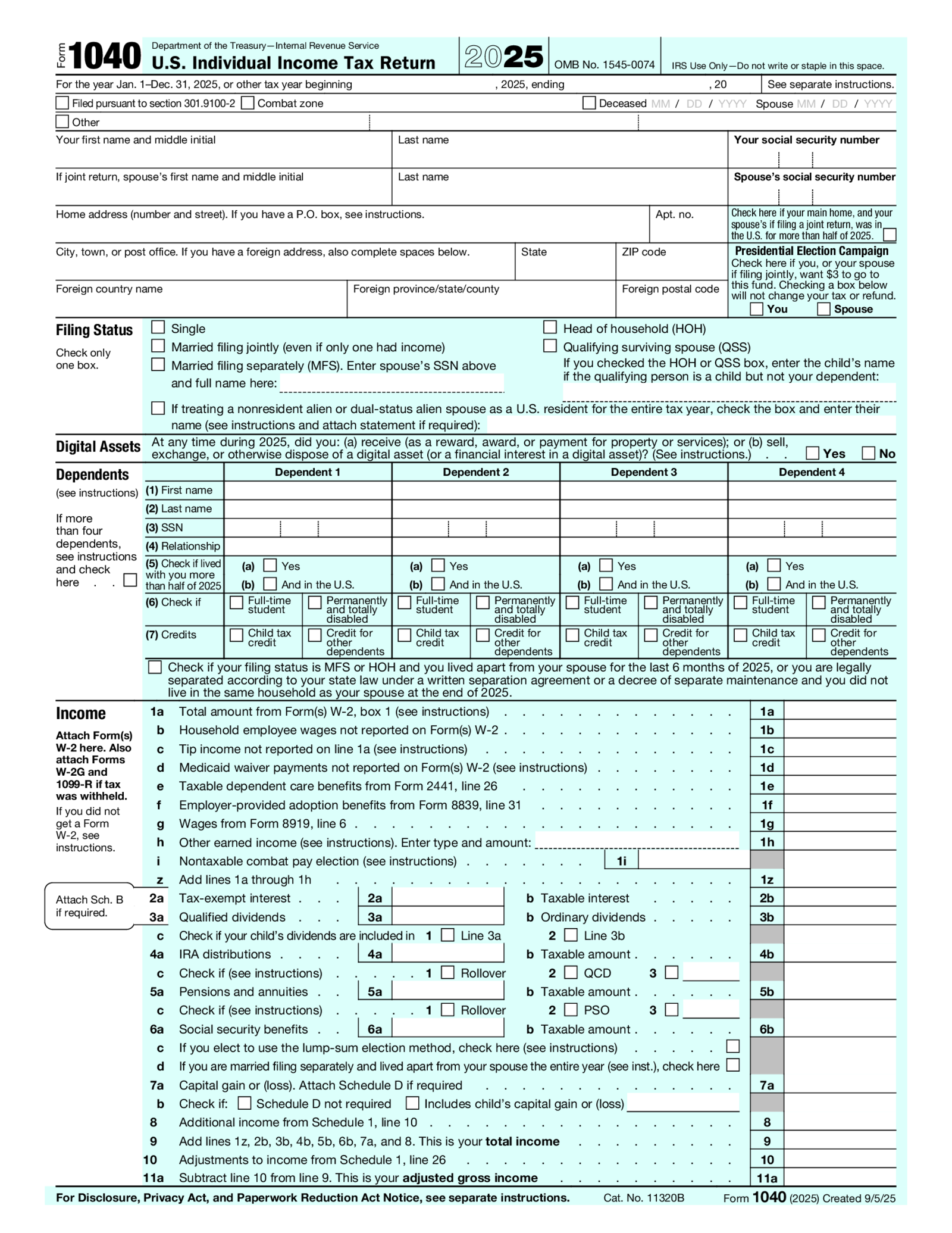 Complete & Print Your Form 1040 - Thumbnail