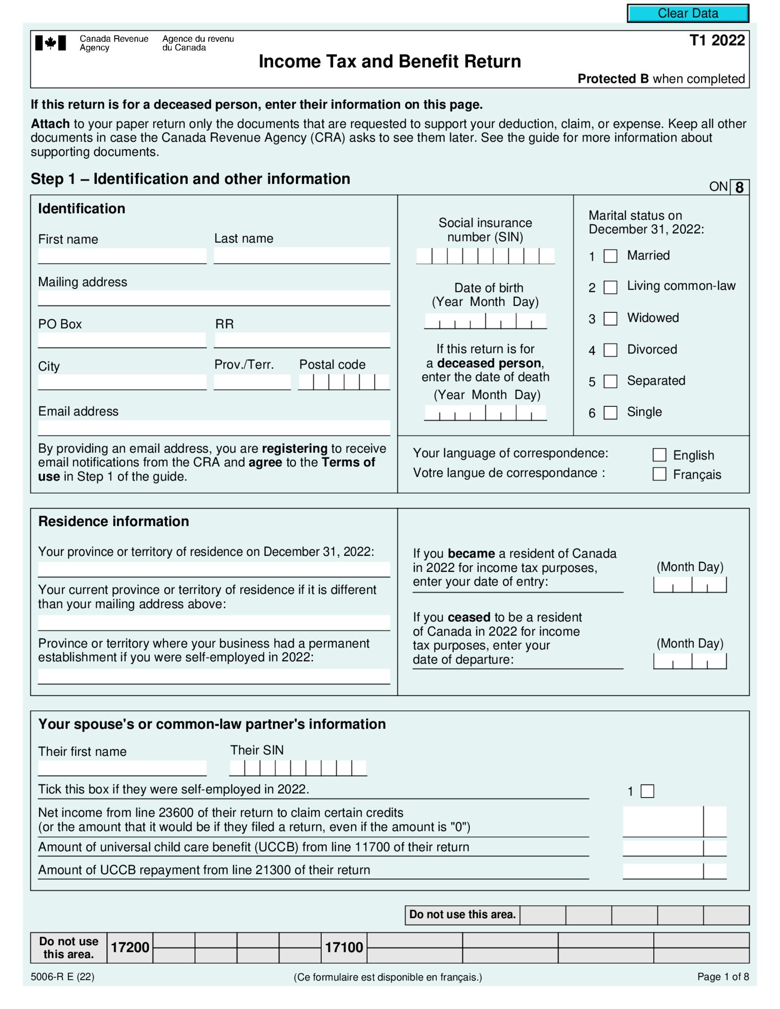 T1 General Income Tax and Benefit Return - Thumbnail