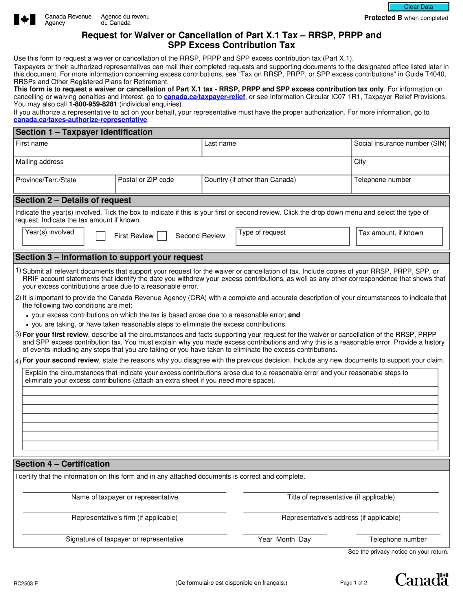 Fillable Form RC2503 - Thumbnail