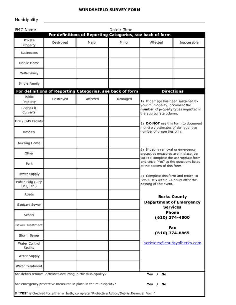 Windshield Survey Form