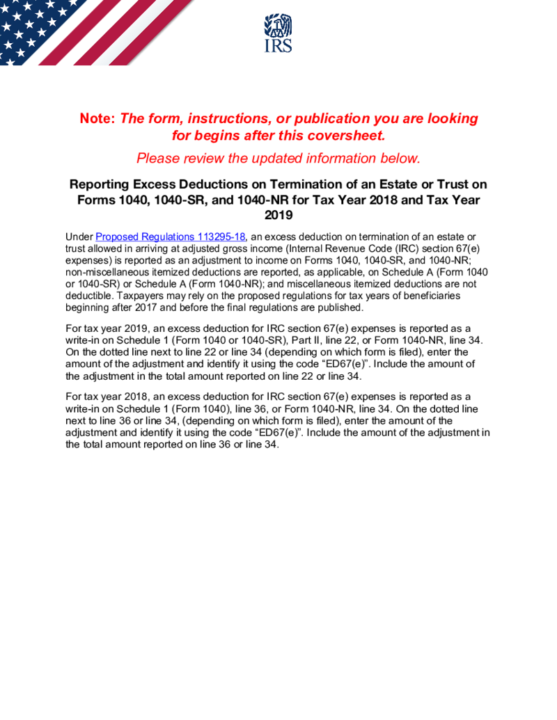 Form 1040-NR (2019)