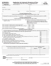 Application for Automatic Extension of Time - Form 7004N - Thumbnail