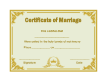 Marriage Certificate Template - Thumbnail