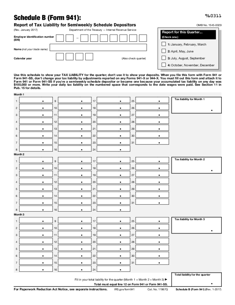 Form 941 Schedule B