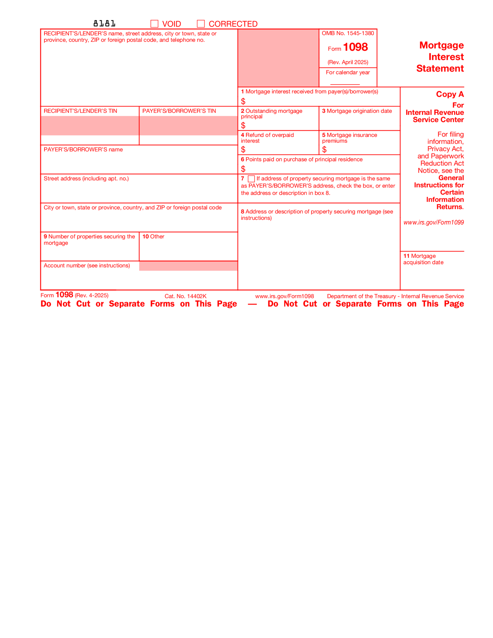 Form 1098 - Thumbnail