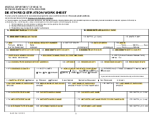 Arizona Death Registration Worksheet - Thumbnail