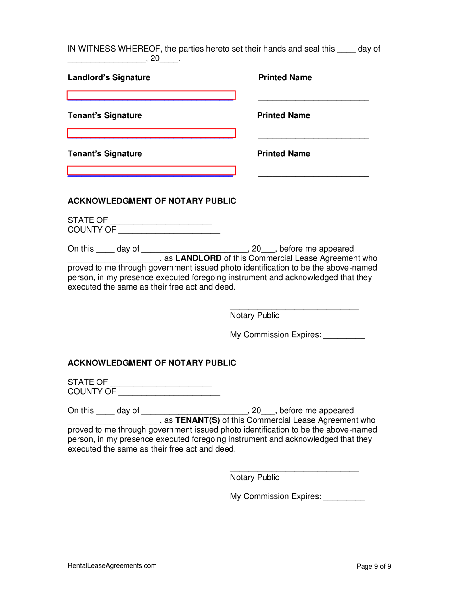 New York Commercial Lease Agreement - Thumbnail