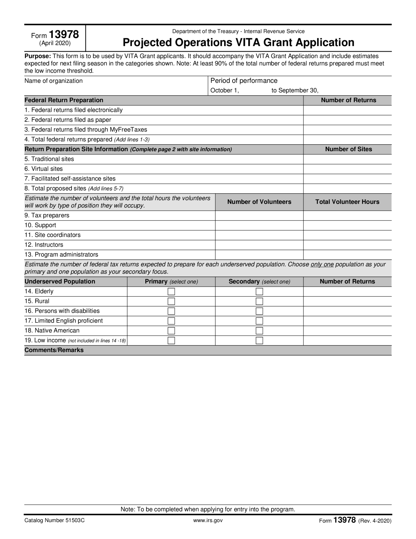 Form 13978 (2020) - Thumbnail