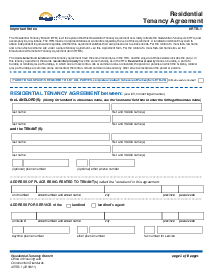 CA RTB-1, Residential Tenancy Agreement - Thumbnail