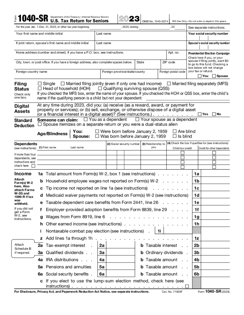 Form 1040-SR (2023)