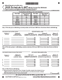 Illinois Tax Form 1040 Schedule IL-WIT - Thumbnail