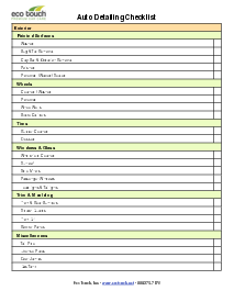 Car Wash Checklist Template - Thumbnail