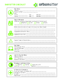 Babysitter Information Form - Thumbnail