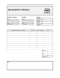 Locksmith Invoice Template - Thumbnail