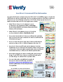 Iowa Driver's License and ID Card Information - E-Verify - Thumbnail