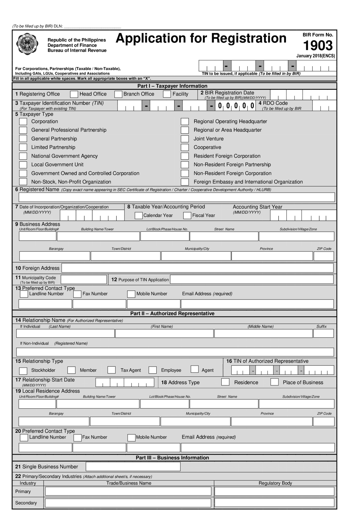 BIR Form 1903 - Thumbnail