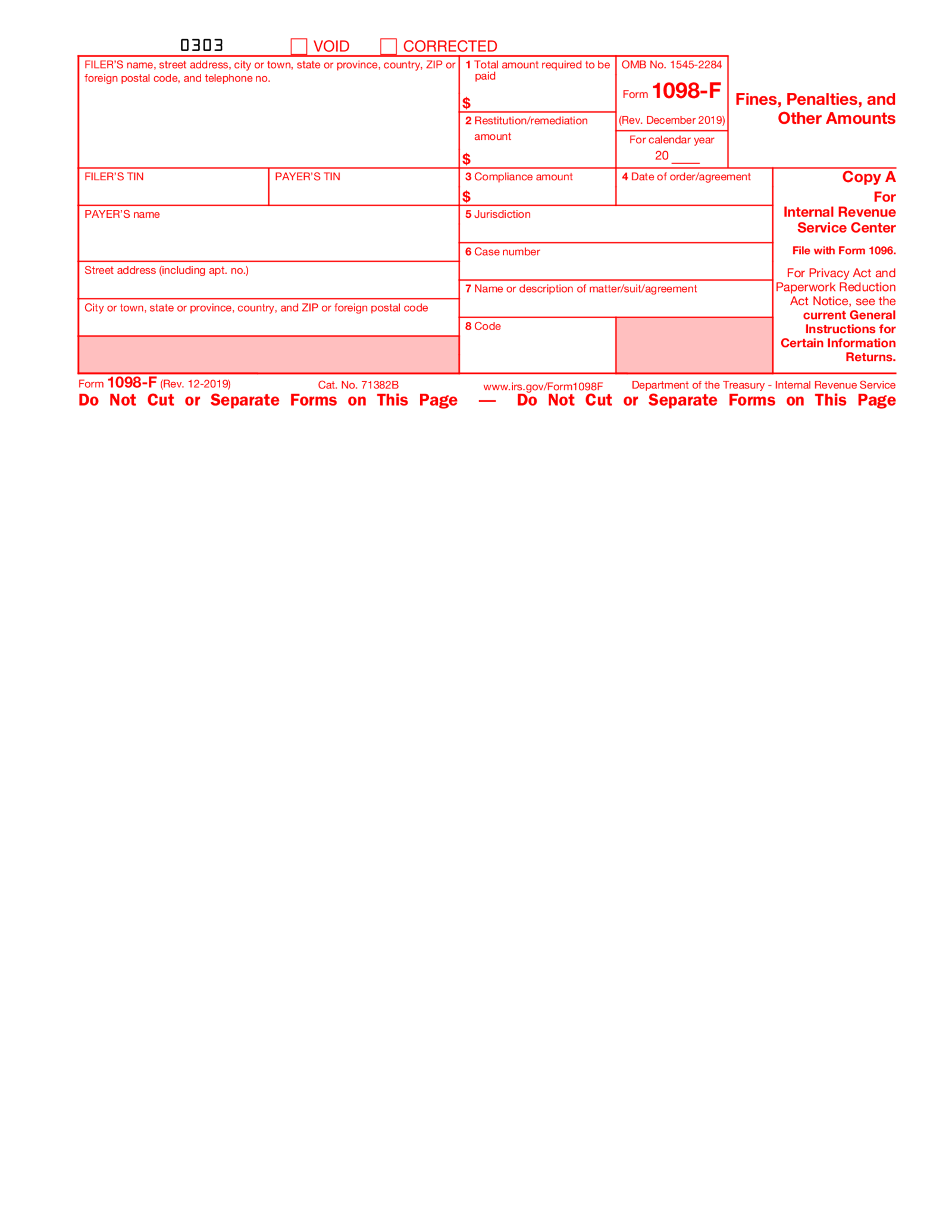 Form 1098-F (2020) - Thumbnail