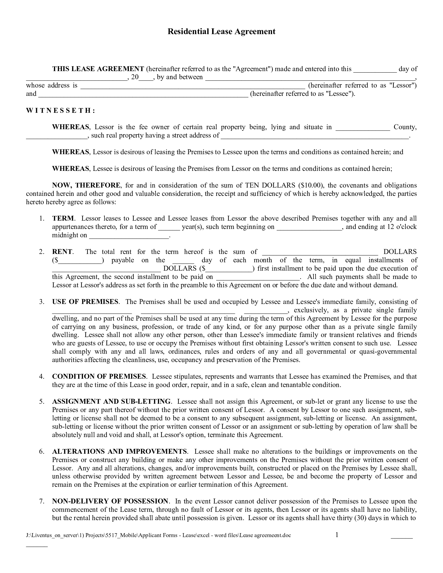 T 186 Lease Agreement Pdf - Thumbnail