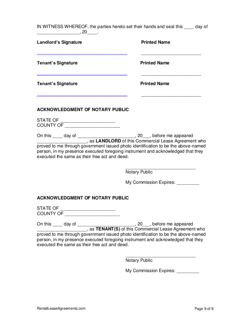 Iowa Commercial Lease Agreement