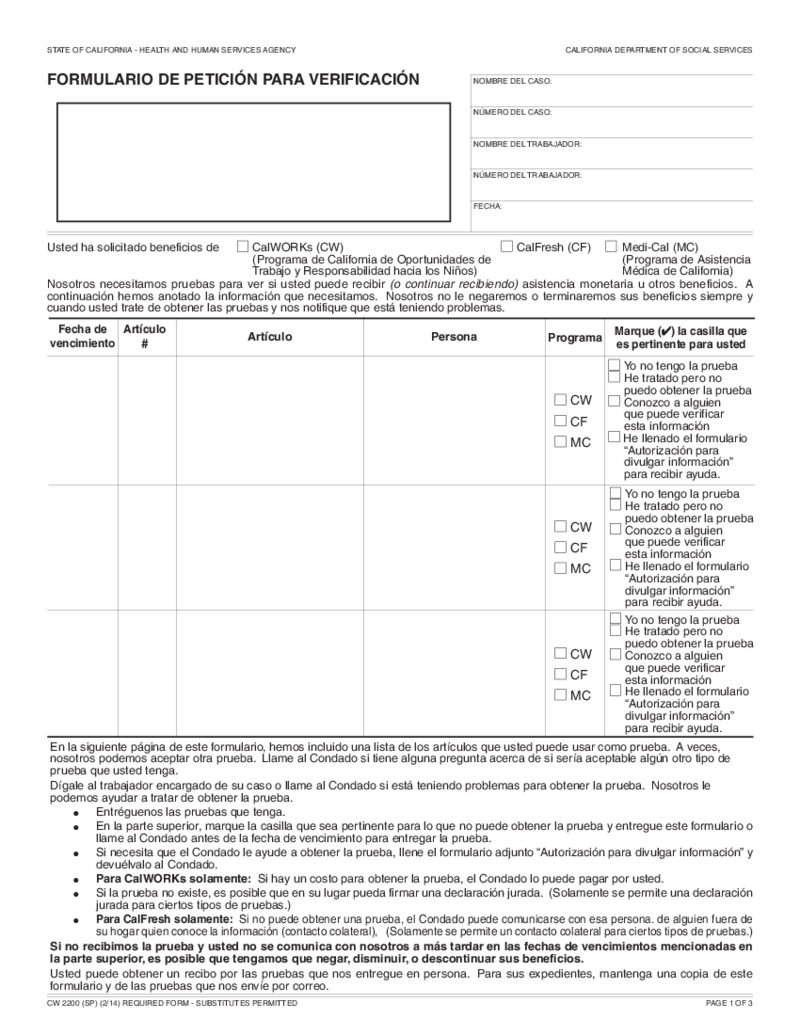CW 2200 SP - California Department of Social Services