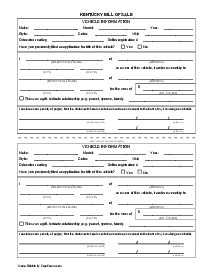 Kentucky Vehicle Bill of Sale - Thumbnail