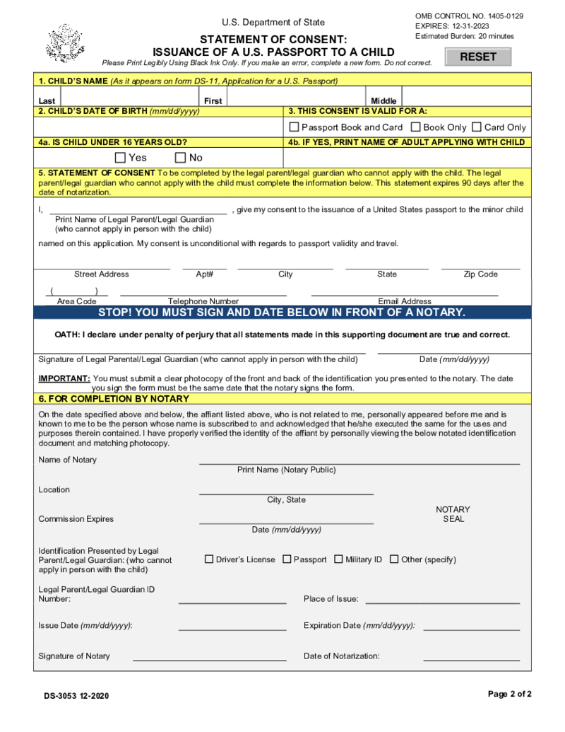 DS-3053 Form