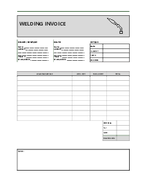 Welding Invoice - Thumbnail