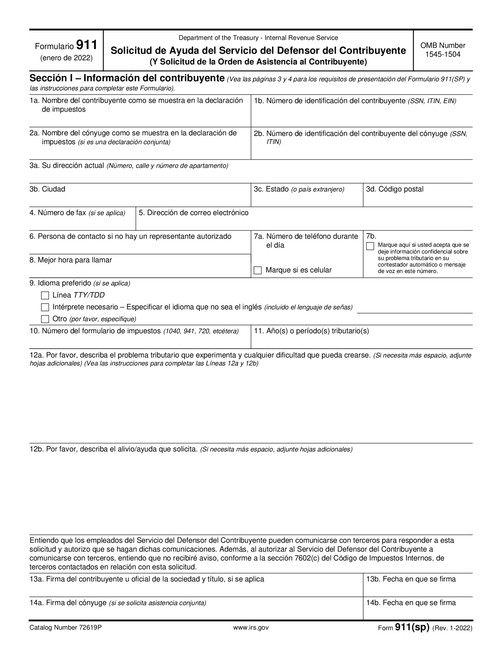 Form 911 (sp) - Thumbnail