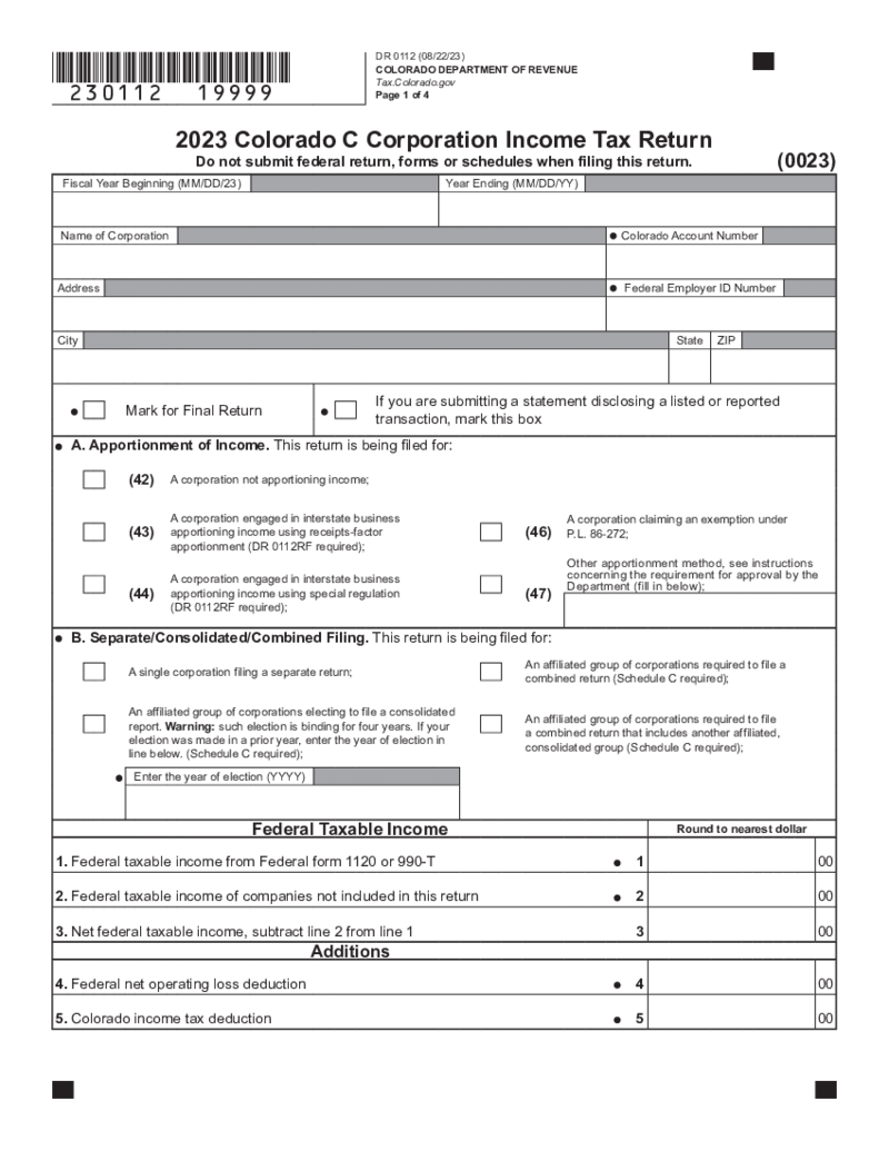 Colorado Form 112