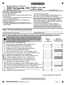 Illinois Tax Form 1040 Schedule CR - Thumbnail