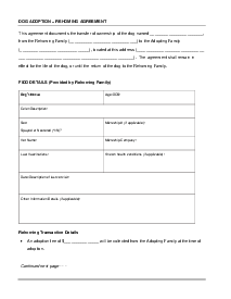 Dog Adoption - Rehoming Agreement - Thumbnail
