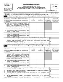 Schedule D Form 1040 - Thumbnail