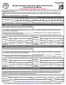 Form T-8W, Secure Power of Attorney - Georgia - Thumbnail