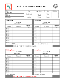 Flag Football Scoresheet - Thumbnail