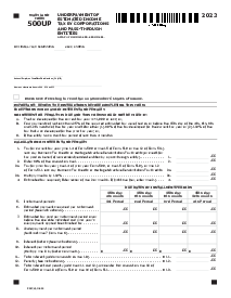 Form 500UP, Underpayment of Estimated Income Tax - Thumbnail