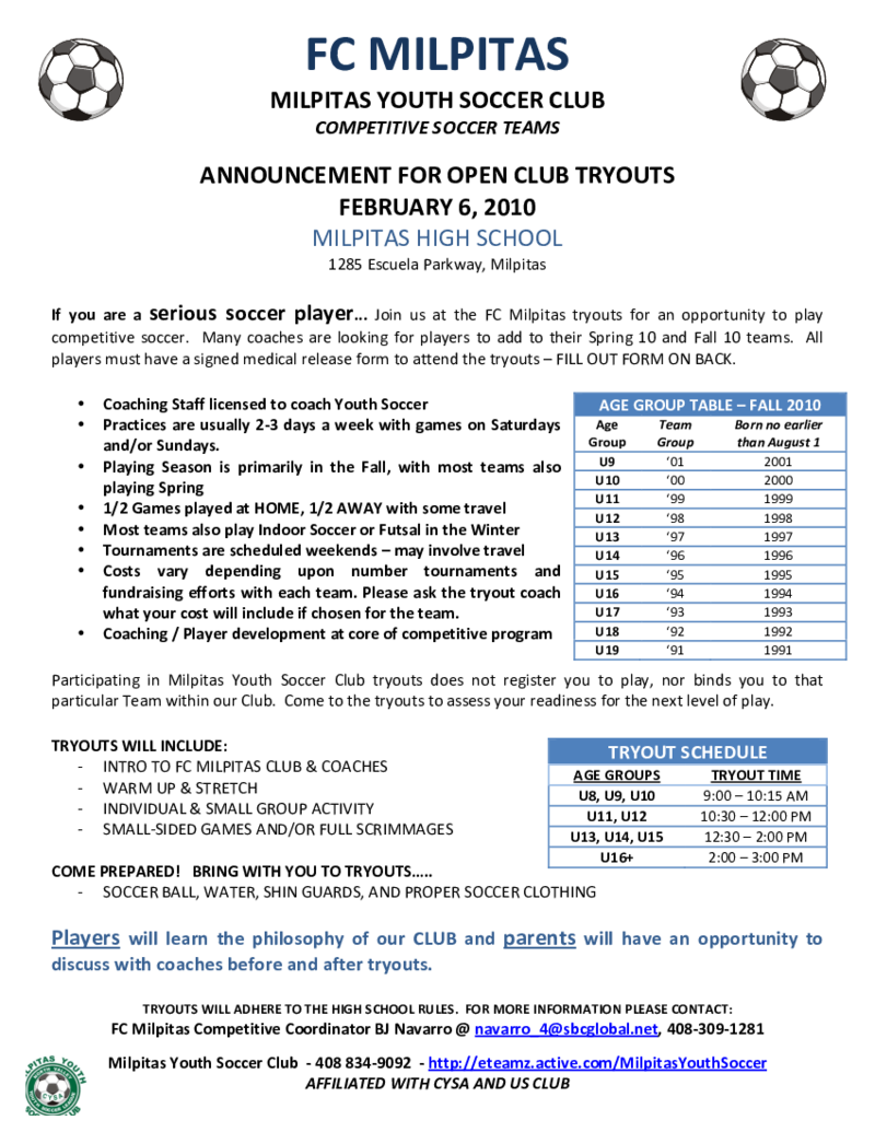 Soccer Tryout Evaluation Form Pdf