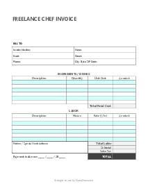 Freelance Chef Invoice - Thumbnail