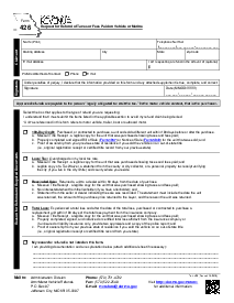 Form 426 - Request for Refund of Taxes or Fees Paid on - Thumbnail